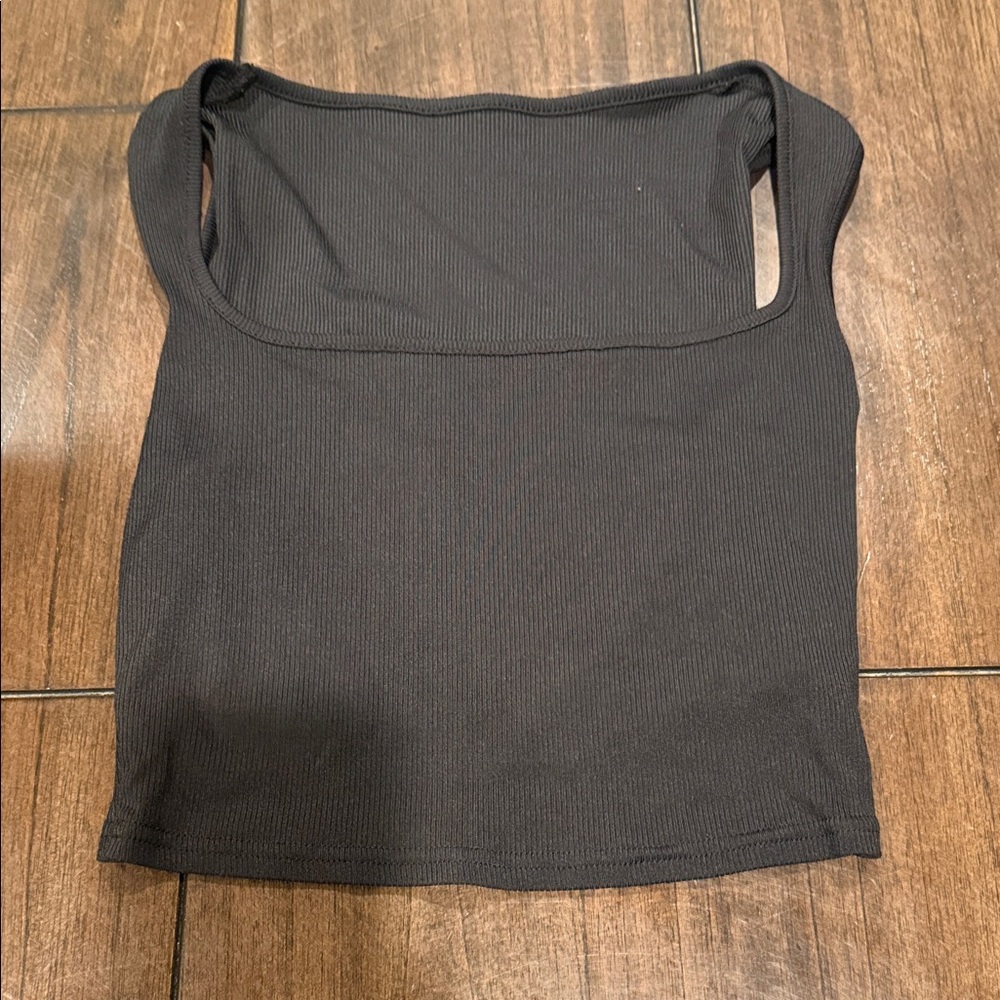 SHEIN Black Ribbed Tank Top